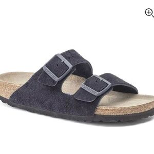 Birkenstock Arizona Soft Footbed Suede Sandals Midnight Blue Size 37